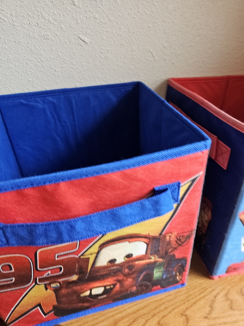 Cars 2 Storage Bins Collapsible Fabric Lightning Mcqueen & Mater 9.5 Inch Disney - Picture 9 of 15